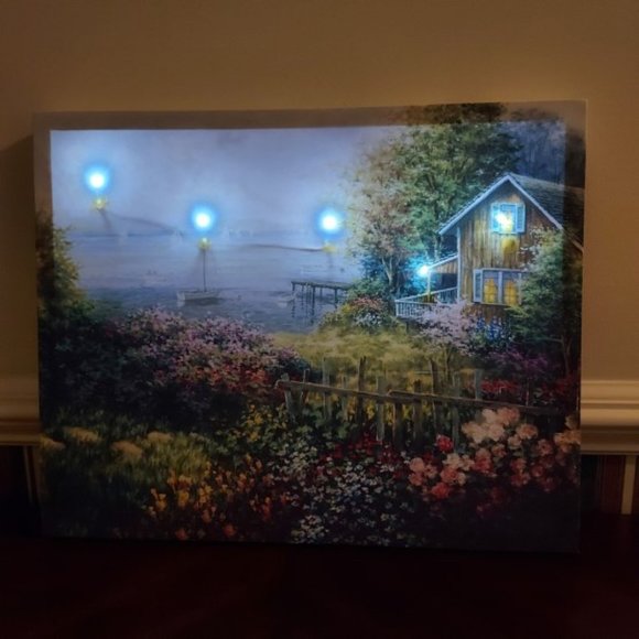 Bay's Domain Led Light Canvas Wall Art by Nicky Boehme NWT SEE VIDEO - Picture 9 of 9